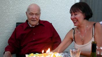Dr. Bohart's 92nd birthday with his then wife Elizabeth Arias.
